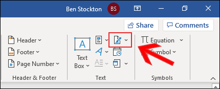 Para adicionar uma linha de assinatura ao seu documento do Word, clique em Inserir e, em seguida, clique no ícone Linha de Assinatura