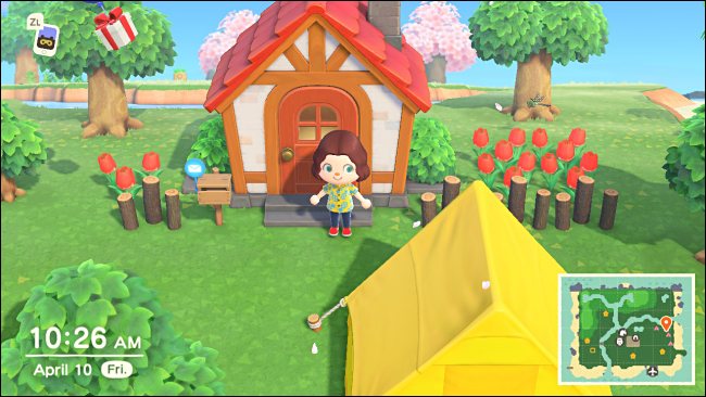 Uma tenda chata em Animal Crossing: New Horizons