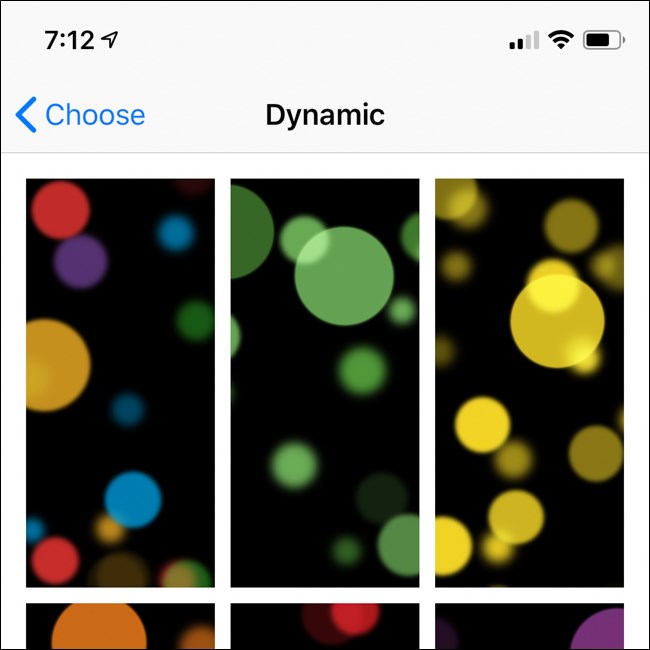 Opções de papel de parede dinâmico do Apple iPhone