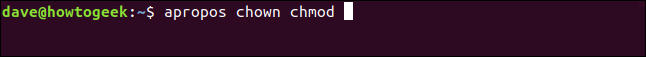 apropos chown chmod em uma janela de terminal