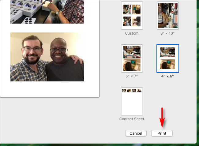Clique em Imprimir no aplicativo Fotos no Mac
