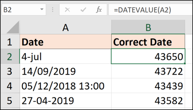 Função DATEVALUE para converter em valores de data