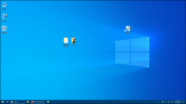 Área de trabalho do Windows 10 sem Windows de aplicativo
