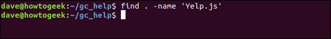 encontrar .  -name 'Yelp.js' em uma janela de terminal