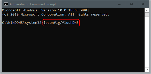 comando flush dns