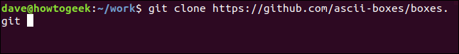 "git clone https://github.com/ascii-boxes/boxes.git" em uma janela de terminal.