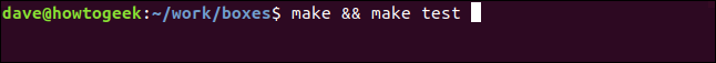 "make && make test" em uma janela de terminal.