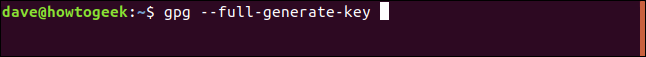 gpg --full-generate-key em uma janela de terminal