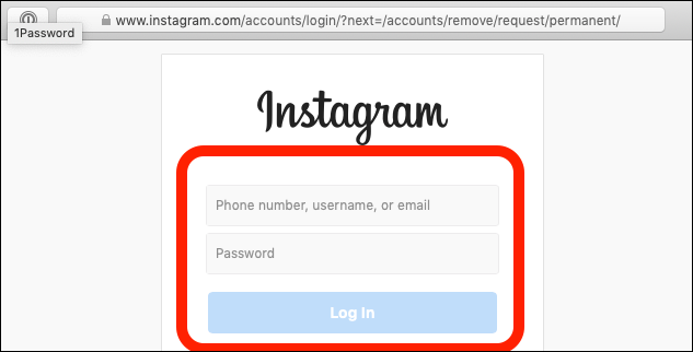 Faça login no Instagram