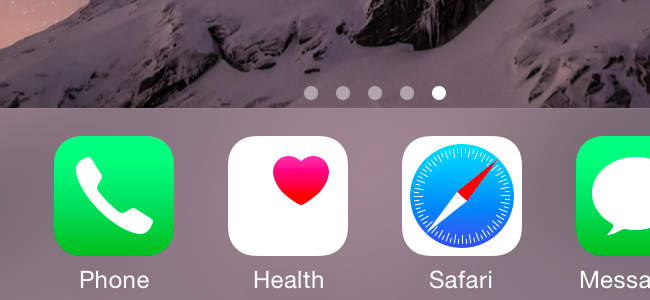 Aplicativo de saúde no iPhone Dock