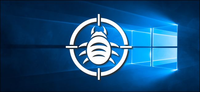 Plano de fundo do Windows 10 com logotipo de bug