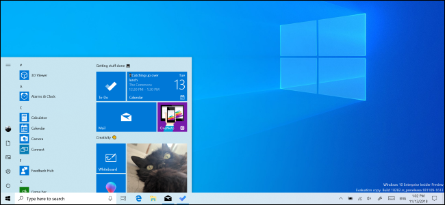 Novo tema leve do Windows 10
