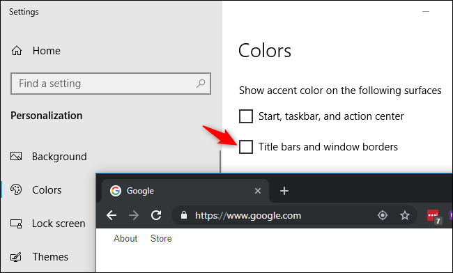 Escolha da cor da barra de título do Chrome no Windows