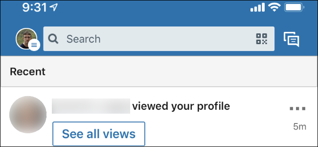 LinkedIn mostrando que alguém viu seu perfil