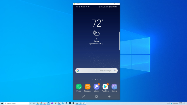 Espelhar a tela de um telefone Samsung Galaxy em uma área de trabalho do Windows 10 por USB