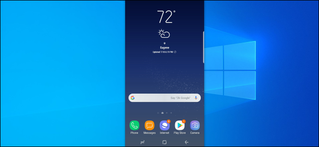 Tela do telefone Android espelhada para uma área de trabalho do Windows 10 com scrcpy