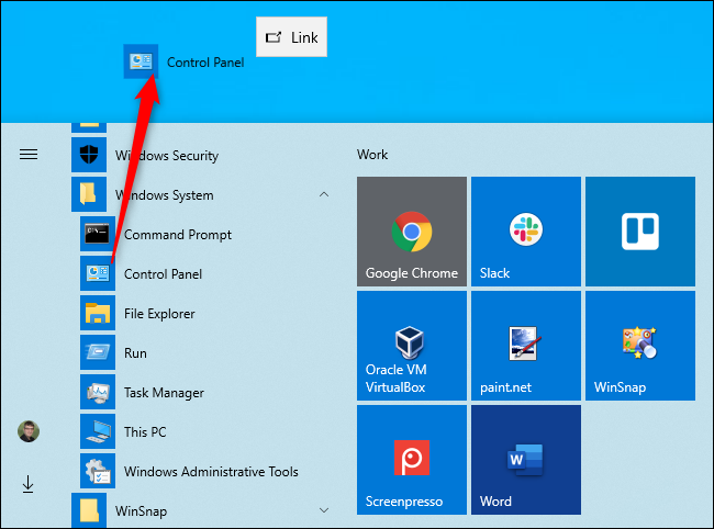 Criação de um atalho na área de trabalho para o Painel de Controle no Windows 10