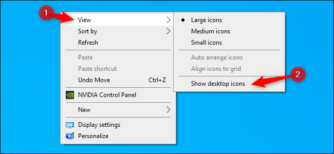 Ocultar ou mostrar todos os ícones da área de trabalho no Windows