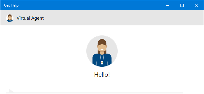 Obtenha o aplicativo de ajuda mostrando o Agente Virtual no Windows 10