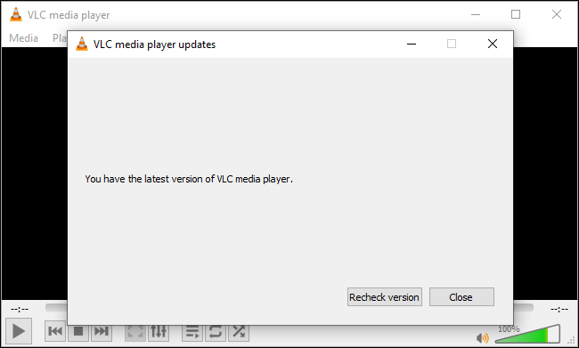 VLC dizendo que você tem a versão mais recente