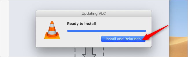 Reinicie o VLC após a atualização em um Mac