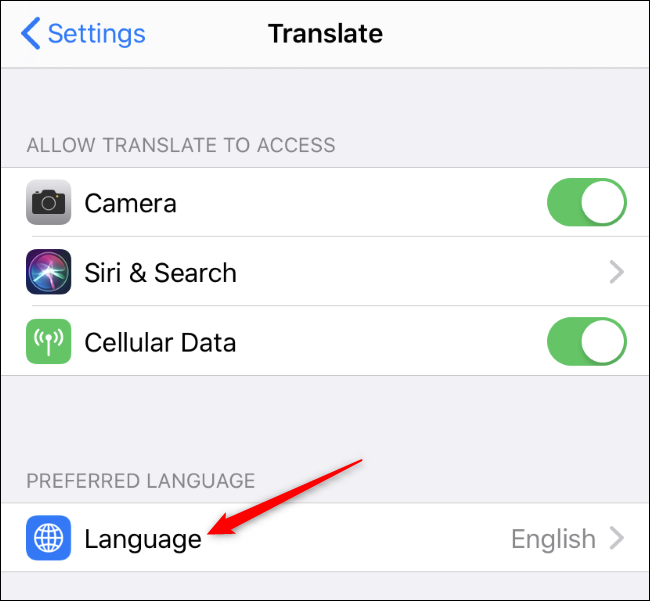 Escolha de um idioma preferido para um aplicativo individual em um iPhone com iOS 13.