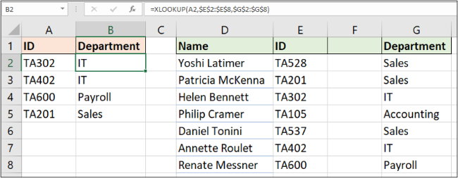 A coluna inserida não quebra o XLOOKUP