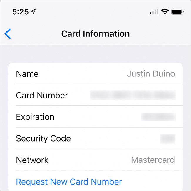 Número do cartão Apple iPhone