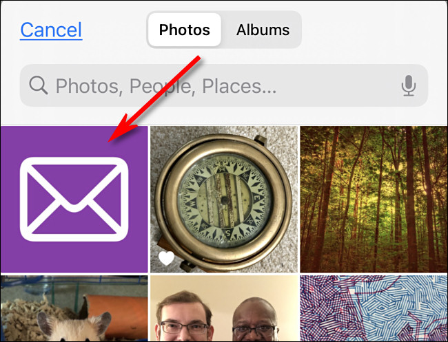 Toque na imagem que deseja usar como ícone personalizado nas fotos do iPhone.