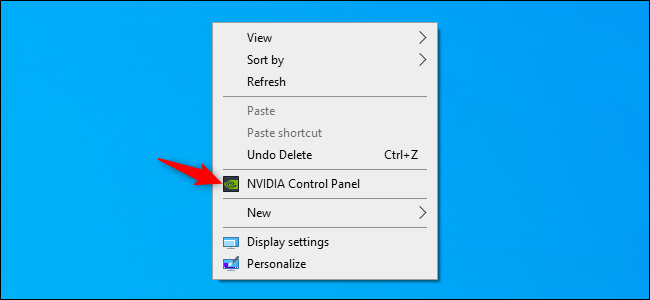 Iniciar o Painel de Controle NVIDIA na área de trabalho do Windows
