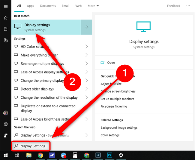 Configurações de exibição do menu Iniciar do Microsoft Windows 10