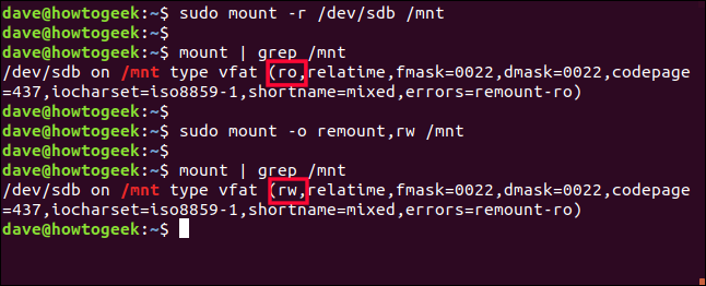 remontar um sistema de arquivos em uma janela de terminal