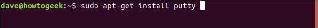 sudo apt-get install putty em uma janela de terminal