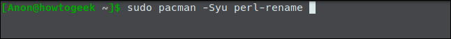 sudo pacman -Syu perl-rename em uma janela de terminal