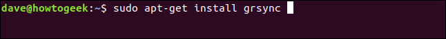 sudo apt-get install grsync em uma janela de terminal