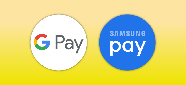 Os logotipos do Google Pay e Samsung Pay.