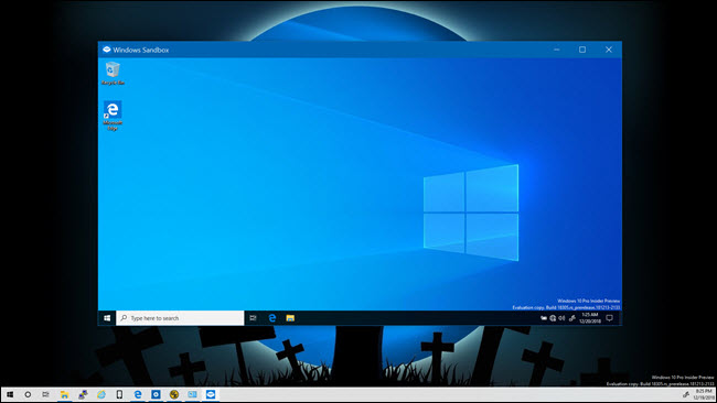 Sandbox do Windows em uma área de trabalho do Windows 10