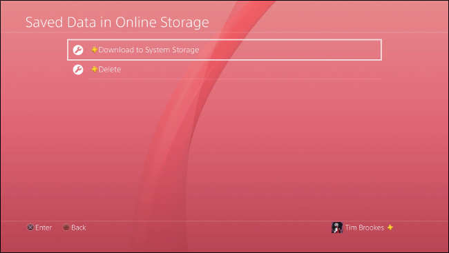 Selecione "Download to System Storage" no PS4.