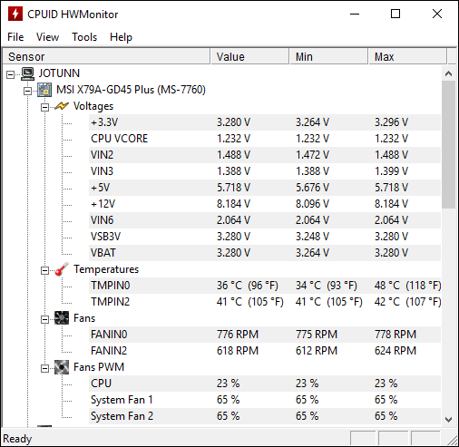 intel cpu temperature monitor windows 10