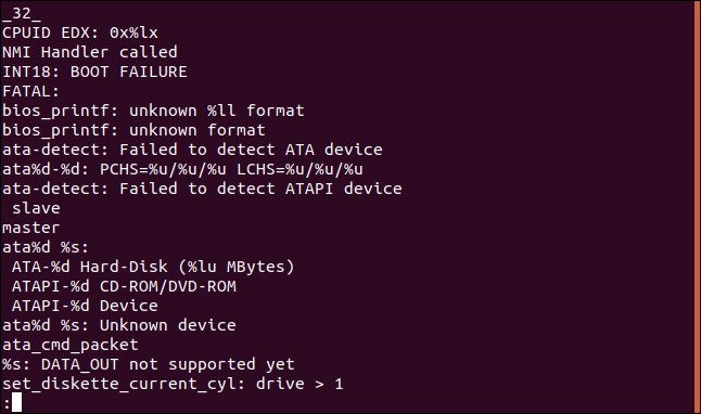 saída de strings em menos em uma janela de terminal