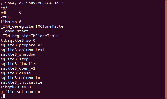 saída de strings em menos em uma janela de terminal