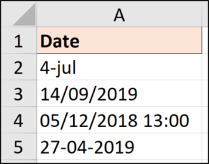 Datas armazenadas como texto