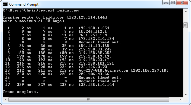 traceroute-baidu