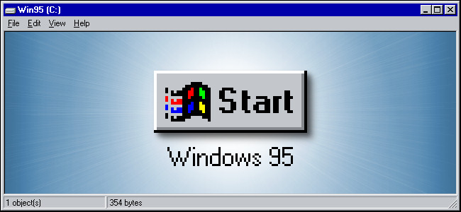 O botão Iniciar do Windows 95.