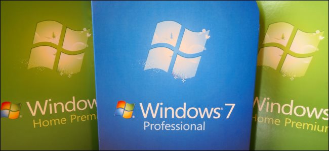 Cópias em caixa do Windows 7 Professional e Home Premium.