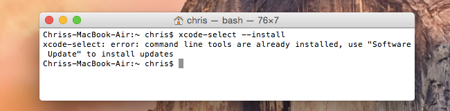 xcode-select install