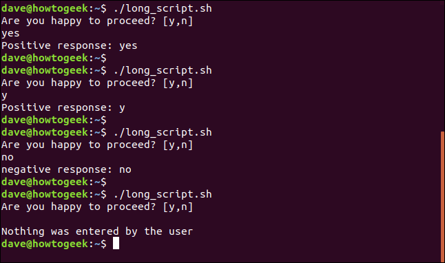 saída de long_script.sh em uma janela de terminal