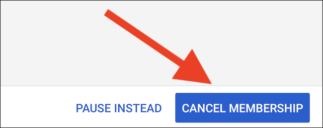 O YouTube TV listará o que você perderá ao cancelar.  Selecione o botão "Cancelar assinatura" uma última vez para cancelar completamente a assinatura