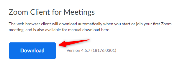 Clique em "Download" no site da Zoom. 