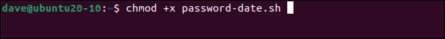 chmod + x password-date.sh em uma janela de terminal.